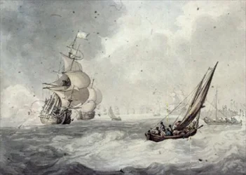 Tirer une salve au large de Portsmouth